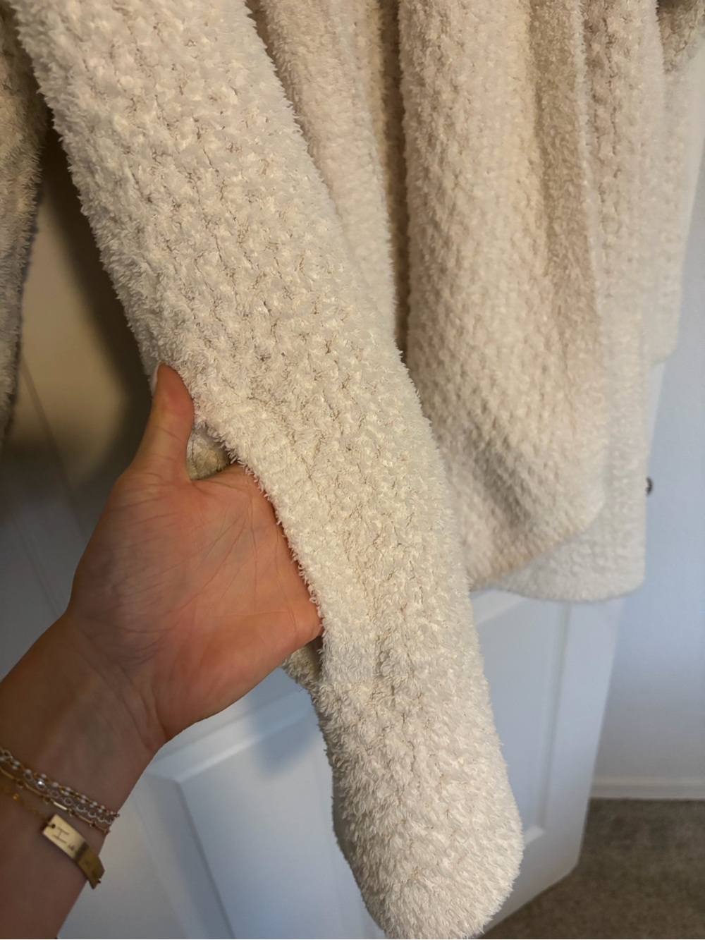 Barefoot Dreams CozyChic® Honeycomb Shawl Cardigan - Picture 8 of 16